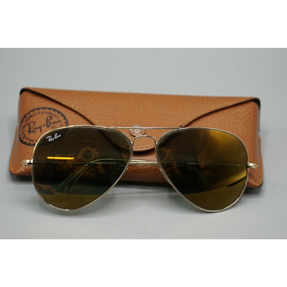 Ray Ban Aviator Large Metal Sunglasses RB3025 Gold Frame Gray Lens